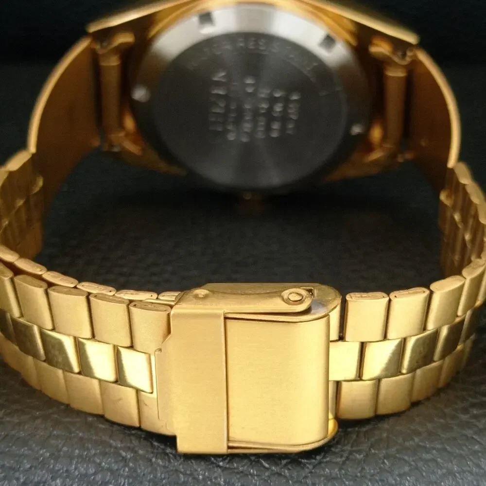 Vintage 1974 Citizen Automatic Mens Gold Watch W/daydate & Blue accents